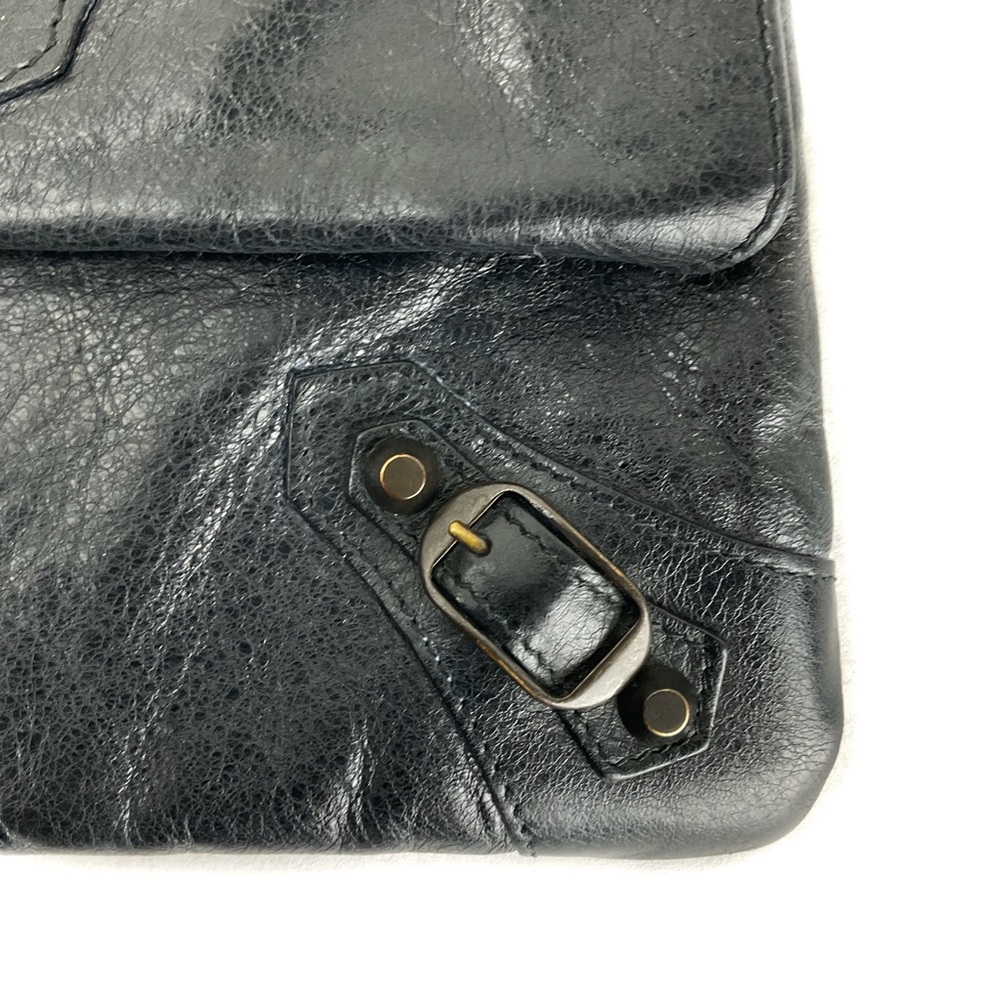 Balenciaga Black Classic Envelope Leather Clutch Bag - Picture 6 of 12